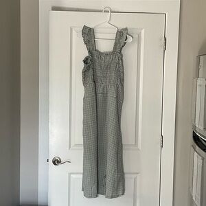 Old Navy Green and White Ruffled Sundress